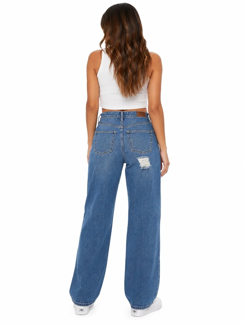 Hollister Distressed Light Blue Ultra High-Rise Dad Wide-Leg Jeans